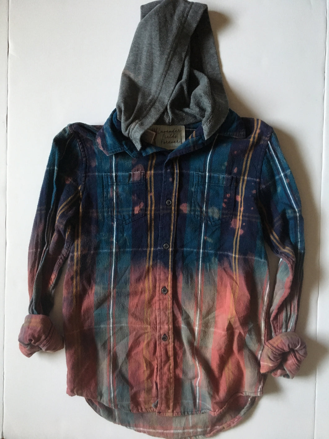 Distressed Flannel w/ Hood - Youth 10