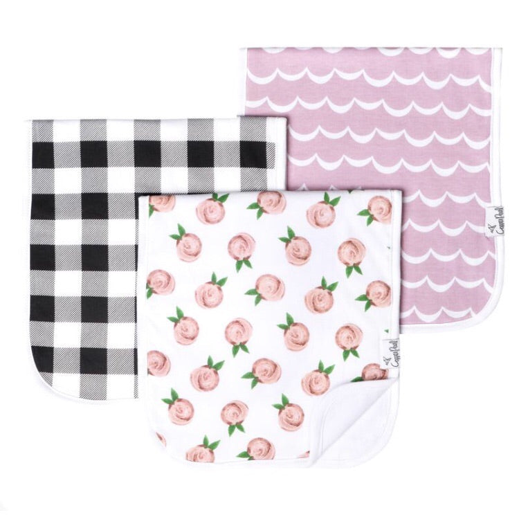 Burp Cloths - Pink Floral - 3 Pack