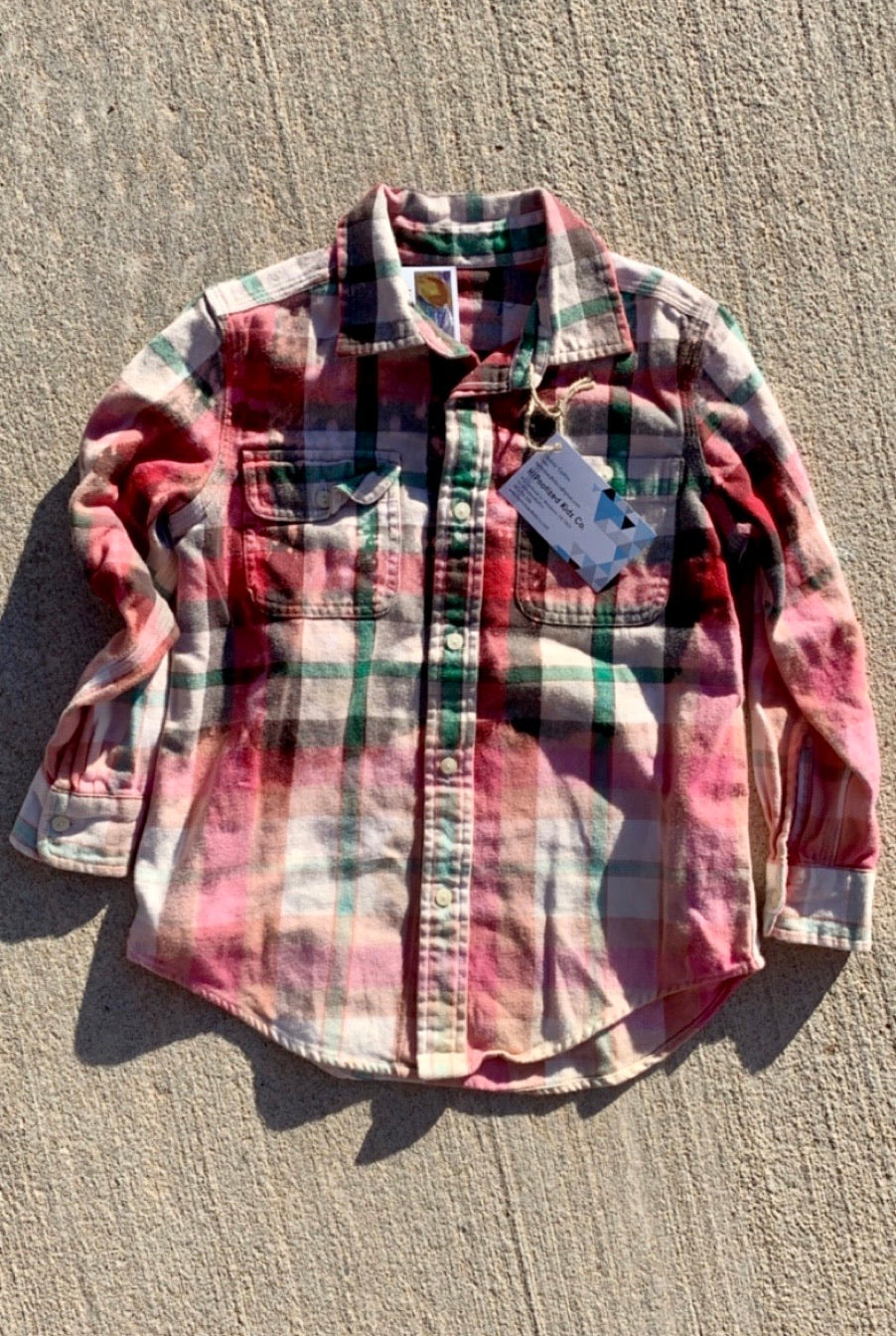 Distressed Girls Flannel - Youth 7