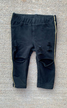 Load image into Gallery viewer, Shredded Black &amp; Gold Jegs - 12M