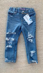 Distressed Jeans - Light Wash - 3T