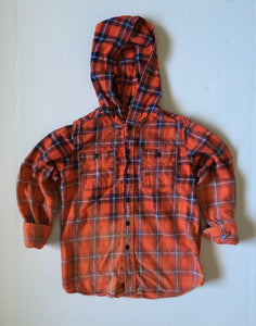 Distressed Flannel w/ Hood - Youth 7