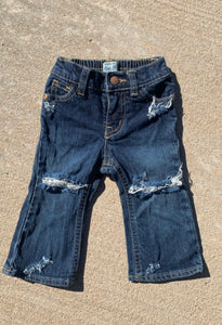 DISTRESSED BOOTCUT GIRLS JEANS