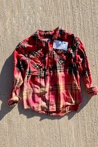 Distressed Girls Flannel - Youth 8