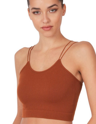 RIBBED STRAPPY CROP/BRALETTE