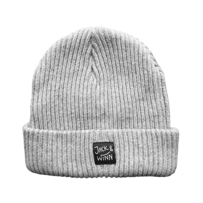 RIBBED BEANIE - GRAY