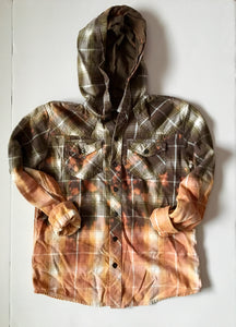 Distressed Flannel w/ Hood - Youth 10