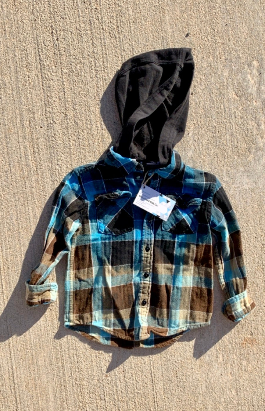 Distressed Flannel with a Hood - 5T